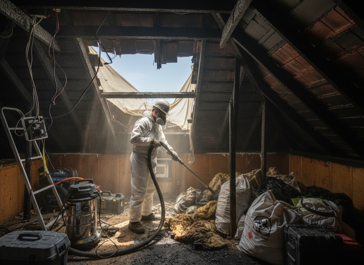 Attic Fire Restoration in Bloomington, CA