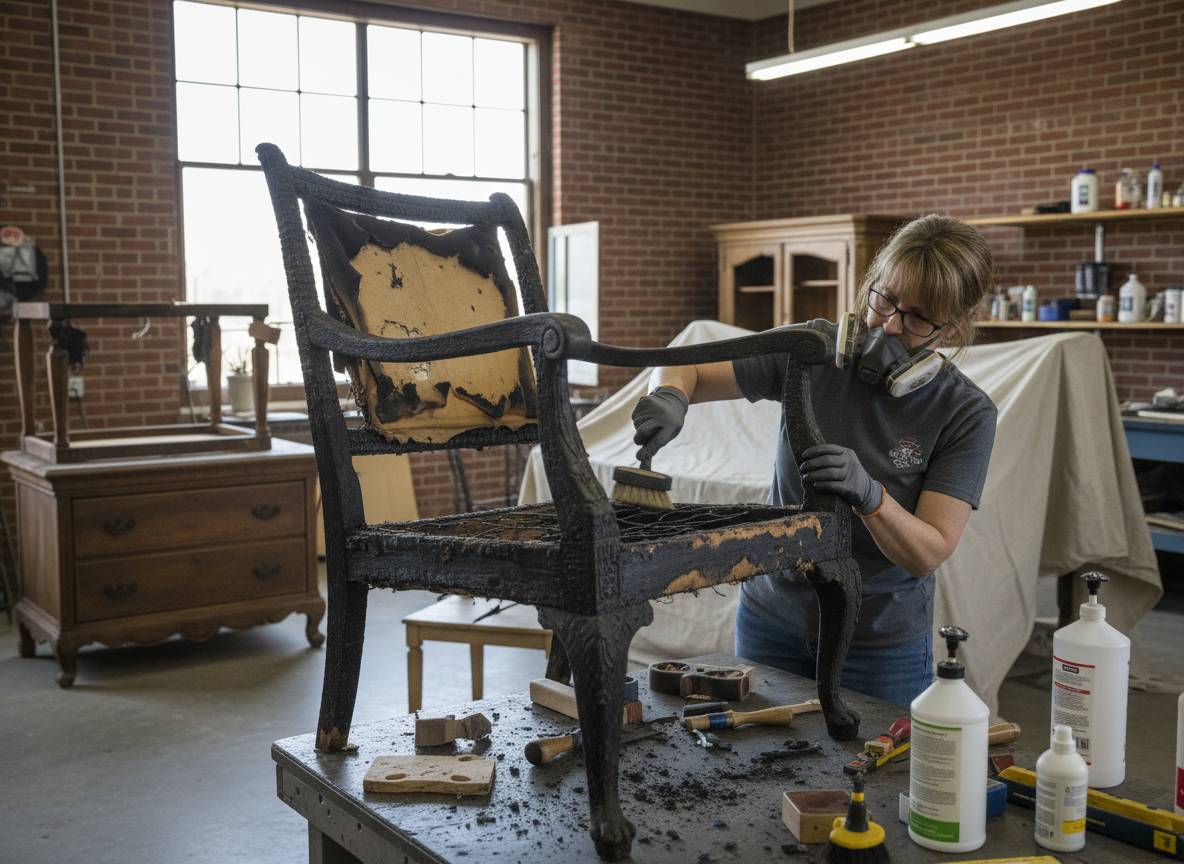 Fire-damaged Furniture Restoration in Bloomington, CA